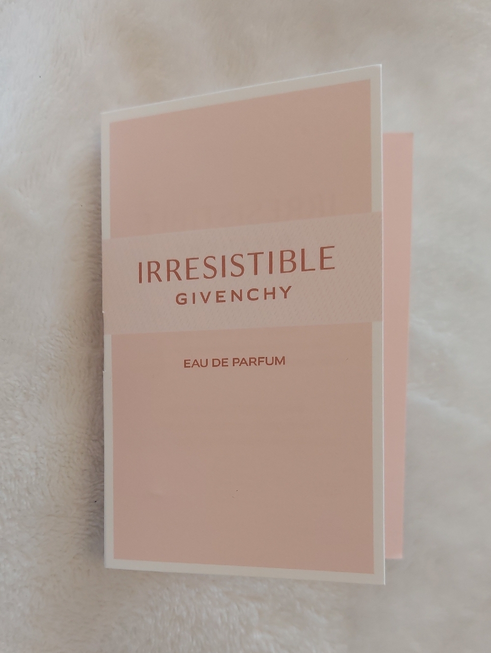Givenchy Irresistible Eau de Parfum Sample - Blush Pink with Rose Gold Text